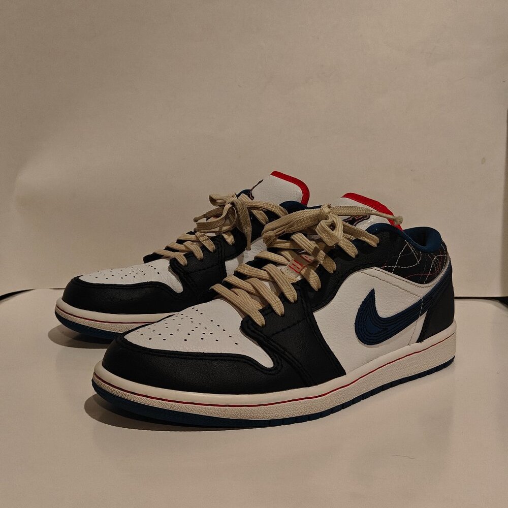 Nike Air Jordan 1 Low SE Industrial Blue Sashiko FV3622-141 Mens Size 8 Sneakers